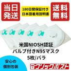 【送料無料】【当日発送】【クリックポスト】Benehal MS8265 NIOSH N95マスク 5枚入り バルブ付き 個包装【日本語　着用方法説明書付き】