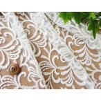 国産　ナイロンチュール地刺しゅう生地　唐草模様　【1個96ｃｍｘ50ｃｍ】　4個までネコポス可能　KLM111　（4色）