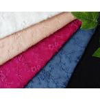 国産　綿麻スラブローン草花刺しゅう生地　【1個96ｃｍｘ50ｃｍ】　4個までネコポス可能　KLM89（5色）