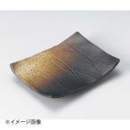 黒備前四ツ足焼物皿