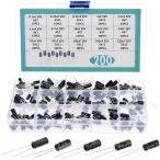 電解コンデンサ 15種類 200個セット アルミ電解コンデンサーキット 電子部品バッグ 0.1uF〜220uF 幅広い容量範囲 電子工作基本部品 テレ