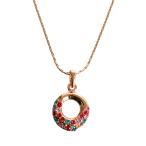 Yahoo! Yahoo!ショッピング(ヤフー ショッピング)ネックレス レディース ドーナツ カラーストーン ボリューム スエッジチェーン ピンクゴールド ラコーデ オケージョン ギフト プレゼント 結婚式