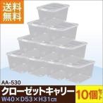 衣装ケース プラスチック ロック AA-530 10個セット 重ねる クリア 収納ケース 収納ボックス 押入れ収納 衣替え アイリスオーヤマ