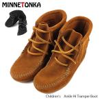 ショッピングMINNETONKA 『MINNETONKA-ミネトンカ-』Children's Ankle Hi Tramper Boot-キッズ アンクル ハイ トランパーブーツ-[子供 レースアップ モカシン ブーツ スェード・本革]