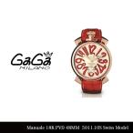 【LaGアウトレット】【訳あり：箱無し】【GaGa MILANO-ガガ　ミラノ-】Manuale 18K PVD 48MM 5011.10S White/Red Swiss Model 5011.10S