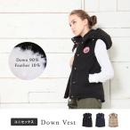 Pompadour ポンパドール Down Vest  ダウンベスト  レディース メンズ ユニセックス フード取外し可