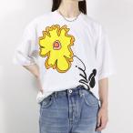 MARNI マルニ T-SHIRT THJET49EPL USCS59 BFW01 LILY WHITE Tシャツ ロゴT 半袖 クルーネック オーバーサイズ プリント コットン レディース