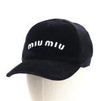 MiuMiu ミュウミュウ Velvet Baseball Cap ベースボールキャップ ベルベット 帽子 キャップ 刺繍 5HC179 068