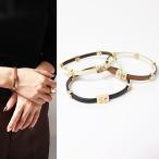 ショッピングトリーバーチ Tory Burch トリーバーチ ELEANOR LEATHER BRACELET ブレスレット バングル アクセサリー 18K ゴールド 真鍮 レザー 本革 ロゴ シンプル レディース 147235