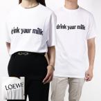 LOEWE ロエベ Tシャツ Crew Neck T-Shirts Drink Your Milk H988Y22X07 レディース メンズ 半袖 カットソー クルーネック コットン ロゴT LaG Onlinestore