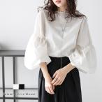 ボリューム袖ブラウスサイドスリット...