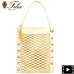 フェリージ バッグ レザー ナイロン メッシュ トートバッグ Felisi 22/27/LD+DS FLS CHALK 返品交換不可