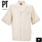 ピーティートリノ シャツ メンズ リネン 半袖 オープンカラーシャツ PT TORINO TL6SBW030CPT PTT 01CB 0015 返品交換不可