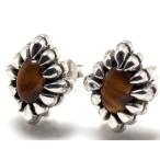 シルバー925ピアスタイガーアイ金...