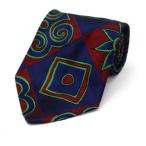 * Christian la черный a шелк галстук красный × голубой б/у A разряд CHRISTIAN LACROIX l мужской 