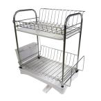 AQUA　SIDE　流れる水切りバスケット　スリム２段