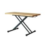 『 アルダー リフティングテーブル LB 』  昇降テーブル ライトブラウン  昇降式 ダイニングテーブル 木製 リフトテーブル レバー 家