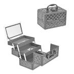 Costway コスメボックス メイクボックス プロ用 鏡付き 化粧品収納ボックス 化粧箱 コスメ収納ボックス メイク収納ボックス ブラック