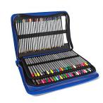 Corasays 162スロットデラックスPUレザーケース ペンシルホルダー 色鉛筆 収納 筆箱 大容量 色鉛筆 160色 シンプル ペンケース 父の