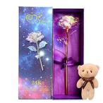 Yahoo! Yahoo!ショッピング(ヤフー ショッピング)造花 24Kゴールドローズ 母の日 金箔 薔薇 ボックス付 プレゼント ローズ フラワー キラキラ 光るバラ LEDライトローズ 造花 2タイプ 枯れ