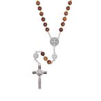 Yahoo! Yahoo!ショッピング(ヤフー ショッピング)IntercessionTM 聖ベネディクト ロザリオ - ステンレス鋼製チェーン ウッドビーズ付き - ブラジル製