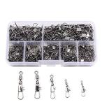 釣り用スイベル スナップ インタースナップ ブラック ケース付 5サイズ 300個入り