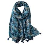 WHITE FANG(ホワイトファング) ストール 花柄 フラワー スカーフ おしゃれ アフガン 大判 カジュアル 綿麻 レディース MA076 (ブ