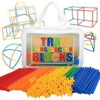 Yahoo! Yahoo!ショッピング(ヤフー ショッピング)[チュージー] ストローブロック 知育玩具 おもちゃ クリエイティビティを育む 立体 パズル 屋外でも遊べる 男の子 女の子 誕生日プレゼント （バッ