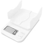 dretec(ドリテック) キッチンスケール デジタル 計量皿が開く パカット 2kg/1g単位 風袋引き KS-257WT(ホワイト)