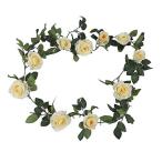 Yahoo! Yahoo!ショッピング(ヤフー ショッピング)バラ ガーランド 装飾 飾りつけ 2m 薔薇 ローズ 造花 花材 つた 英国風 （ホワイト）