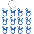 Yahoo! Yahoo!ショッピング(ヤフー ショッピング)OMUKYアルミ自在金具 ロープテンショナー ロープ長さ調整 テント ロープ張り アウトドアキャンプ テント グッズ （ブルー（三つ目）12個）