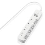 エレコム 電源タップ 雷ガード 一括&個別スイッチ スイングプラグ ほこりシャッター付 4個口 2.5m ホワイト T-K8A-2425WH
