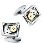 Yahoo! Yahoo!ショッピング(ヤフー ショッピング)カフスボタン おしゃれアンティーク機械時計のムーブメントを使ったラウンドカフス人気?ローズゴー平方シルバー