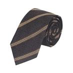 MENDENG シルク ネクタイ ストライプ おしゃれ 柄 フォーマル ビジネス 結婚式 7cm 洗濯 いろんな色 ブラウン 流行 パーティー