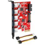 Inateck 5ポートUSB3.0増設ボード 内部20ピンUSB3.0+15ピンSATA電源コネクタ付き PCI Express x1 用 インター