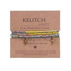 Yahoo! Yahoo!ショッピング(ヤフー ショッピング)KELITCH 多重巻き ラップ ブレスレット タッセル エッジ ビーズ バングル 葉 クロス - #04