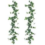 Yahoo! Yahoo!ショッピング(ヤフー ショッピング)Myou フェイクグリーン 造花インテリア 観葉植物 2本入り 壁掛け式 アイビーガーランド 人工植物装飾 造花グリーン 葉 緑 藤 部屋 ショッピン