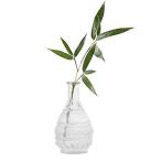 SwPotato 花瓶 ガラス一輪挿し おしゃれ 水耕栽培 造花瓶 シンプル花器 透明 エンボスデザイン 高さ18CM，大きいスタイルB