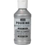 Pebeo ポーリングメディウム入り アクリル絵具118ml 25 メタリックシルバー 524625 （ 594-3163 ）