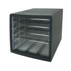 ナビス カラーレターケース ブラック 浅型3段・深型1段F4 7-3088-03