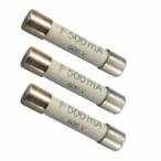 共立電気計器 3個セット ヒューズ(500mA/600V Φ6.3×32mm) 8923