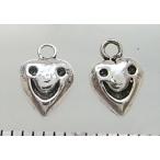 Yahoo! Yahoo!ショッピング(ヤフー ショッピング)ハートのパーツ8-013 1個で1セット 横幅5.47ｍｍ×高さ2.35mm シルバー925製 笑顔