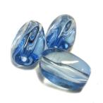 Yahoo! Yahoo!ショッピング(ヤフー ショッピング)ガラスビーズ キラキラ でこぼこ バレル クリアブルー 3gのグラム販売（約9個入り） アクセサリーパーツ パーツ