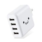  Elecom MPA-ACU13WF белый лицо USB розетка зарядное устройство всего 24W USB-A×4