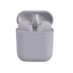 イヤホン ワイヤレス bluetooth i12 ブルートゥース マカロン 高音質 超軽量 両耳 片耳 通話　ハンズフリー通話 グレー ((S