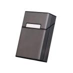 タバコケース シガレットケース メタル アルミニウム レディース メンズ 20本 おしゃれ たばこ 煙草 防水 ブラック ((S