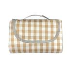 レジャーシート 200×200cm 6〜7人 ブラウンチェック アウトドア 防水 大きい 折り畳み ピクニックマット レジャーマット ((S