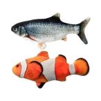 猫 おもちゃ セット 魚 電動 動く ペット 犬 リアル ムービングフィッシュ鯉 ニモ カクレクマノミ ((S
