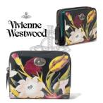 ヴィヴィアンウエストウッド Vivienne Westwood 牛革　2つ折り財布 カードケース　小銭入れ 花柄　ラッピング無料