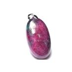 【１点物】Silver925◇希少共生 ルビーインカイヤナイト　35x20mm　オーバル ペンダントトップ _PC8385